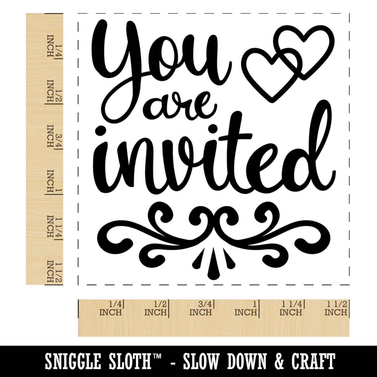 You Are Invited Wedding Invite Self-Inking Rubber Stamp Ink Stamper